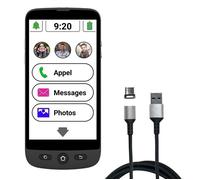 Swissvoice S510-M - Smartphone senior noir bouton SOS GPS grand écran tactile WhatsApp compatible aides auditives
