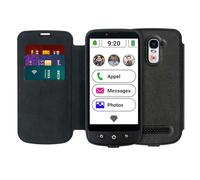 SWISSVOICE - Smartphone S510-M + Câble De Charge Magnétique + Coque de Protection Portefeuille - Facile à Utiliser - Bouton SOS - Smartphone Senior 4G - Débloqué - Noir