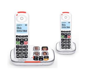 Swissvoice Xtra 2355 Duo Pack téléphonique sans-fil avec combiné supplémentaire, répondeur, touches à mémoire directe avec photos et amplification du