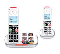 swissvoice Xtra 2355 Duo, Téléphone sans Fil DECT avec répondeur, 2 combinés, Sonneries Fortes, Compatible avec Les Aides Auditives, Couleur Blanc