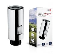 SwissWave - Douchette de cuisine Mini Slim CH | Double jet | Douchette lave-vaisselle | Jet aéré | Raccord mâle 1/2 pouce, chromé, plastique