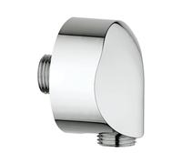 SwissWave - Prise d’Eau Ronde pour Raccord d’Eau Mural - Coude de Raccordement Demi-Filetage, Raccord pour Flexible de Douche - Fabrication en Métal et ABS - Chrome