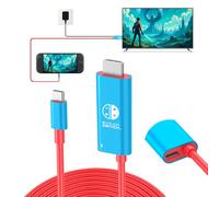 Switch 2 Câble adaptateur HDMI 4K @ 60 Hz 18 Gbit/s PD 100 W 2,7 m USB C 3.2 vers HDMI 2.0, mini connecteur TV portable de voyage compatible avec Nintendo Switch 2/OLED/2017 - Bleu