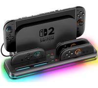Switch 2 Charging Dock with Charging Cable for Nintendo Game Console Joycon 2 Charging Station for 2.5 Hours,SW2 Joycon Charger Accessories (Not for 1st Generation)