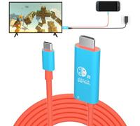 Switch 2 Dock HDMI Cable,Portable Travel TV Adapter with 4K@60Hz for Switch2/ Switch OLED/Steam Deck/Rog Ally/Xbox Ally X/Legion Go, 100W PD in with 6.6FT Charging USB C to HDMI Cable