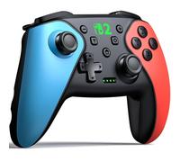 Switch 2 Manette sans fil pour Nintendo Switch 2/Switch 1/Lite/OLED/Android/iOS/PC, Switch Pro sans fil fonctionne avec programmable, batterie 1000 mAh, vibration, turbo et réveil, rouge et bleu