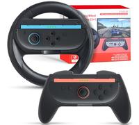 Switch 2 Volant pour jeu de course + poignées pour Switch 2 Joycon, kit de poignée 2 en 1 résistant à l'usure compatible avec JoyCon 2