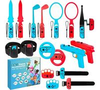 Switch Accessoires de Jeux de Sport pour Switch/Switch OLED, 17 en 1 Kit d'accessoires pour Sport Family Party pour Manette Joy-Con