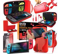 Switch Accessoires, Ultimate Pack Pour Nintendo Switch [Pack Comprenant: Protecteurs D'Écran En Verre Trempé, Housse (Étui Rigide Pour Console), Comfort Grip Étui Etc.] - Rouge[VIT695909]