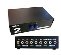 Switch AUDIO Stereo + VIDEO Composite - 2 Ports / Aiguille une entrée vers 2 sorties ou 2 entrées vers une sortie