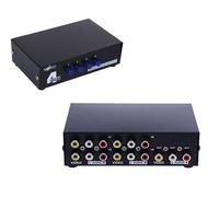 Switch AUDIO Stereo + VIDEO Composite - 4 Ports Aiguille une entrée vers 4 sorties ou 4 entrées vers une sortie