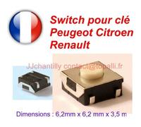 Topalli- 2 Switchs MADE IN FRANCE, Interrupteur verrouillage/déverrouillage de voiture, bouton pour cléf, plip pour télécommande clé de voiture plip Compatible Avec Renault modus clio twingo laguna