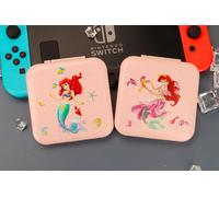 Switch Card Box Nintendo Switch Game Card Storage Box Switch Thème Card Box-K077 Sirène-Rose Ou Bleu-Joy1406