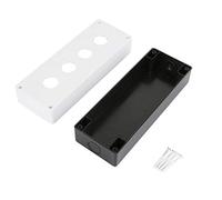 Switch Control Box 22mm Four Holes Push Button Protective Case Durable ABS Material for Industrial Equipment Field Control Yellow White Optional (White)