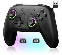 Switch Controller for Nintendo Switch/Lite/OLED, Hall Effect Joystick Switch Wireless Pro Controller Work with iOS/Android/PC with RGB Light, Programmable,TURBO & Wakeup
