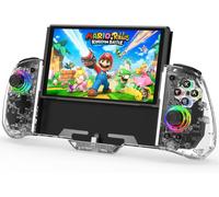 Switch Controller For Nintendo Switch/Oled, One-Piece Switch Pro Controllers For Joycon, Handheld Switch Grip Remote With 8 Rgb Colors, Adjustable Turbo, Dual Motor Vibration, Back Button