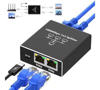 Switch Ethernet 1 à 3 1000Mbps RJ45 Multiprise Répartiteur LAN pour Ordinateurs, Routeurs et Décodeurs
