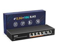 Switch Ethernet 10G Non Géré à 6 Ports, 4 Ports Base-T 2,5G, 2 Ports RJ45 10Gb, Compatible 100/1000/2500Mbps, Boîtier Métallique, VLAN, Commutateur Réseau YuanLey 2.5Gbe pour NAS 2.5G/10G