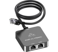 Switch Ethernet 2 Port avec câble Ethernet,Switch RJ45 Splitter 1000 Mbps,pour Ordinateur,TV,concentrateur,commutateur,routeur,Set-Top Box,et. Gris