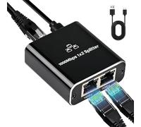 Switch Ethernet 2 Port, Switch Ethernet 1 à 2 RJ45 Splitter Network 1000 Mbps Compatible avec Ordinateur Hub Commutateur Routeur Décodeur Télévision Numérique Téléviseur Boîtier en Aluminium