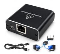 Switch Ethernet 2 Ports, Répartiteur RJ45 1 à 2 Gigabit 1000Mbps, Doubleur LAN Internet Splitter pour Câble Cat 8 7 6 5e, Multiprise Réseau Compatible avec PC, Routeur, PS5, TV Box