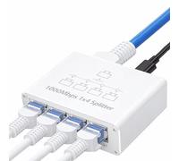Switch Ethernet 4 Ports Gigabit 1000Mbps - Multiprise RJ45 / Répartiteur Câble Ethernet, Compatible Cat8/7/6/5e/5, Plug & Play pour Routeur, PC, Mac, PS5, PS4, TV Box, Connexion Stable Multi-Appareils