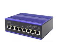 Switch Ethernet - DIGITUS - 8 ports - MAC 2000 billets - Alimentation redondante - Rail DIN