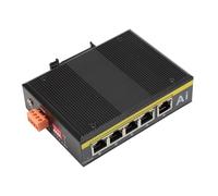 Switch Ethernet Industriel 5 Ports, 4 PoE 10 / 100 Mbps, Boîtier Métal, Alimentation Double DC12 - 55V / DC44 - 55V - Protection Ring LPP, Isolation VLAN, Usage Industriel Durabl