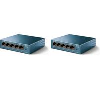 Switch Ethernet (LS105G) Gigabit 5 Ports RJ45 Metallique 10/100/1000 Mbps,Idéal pour étendre Le réseau câblé pour Les PME et Les Bureaux à Domicile (Lot de 2)