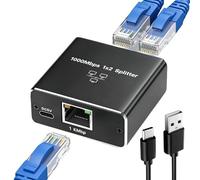 Switch Ethernet RJ45 Gigabit 1000 Mbps,Commutateur Ethernet 2 Ports | Répartiteur Cable Ethernet Splitter RJ45,Gigabit Multiprise RJ45 LAN Adaptateur avec Câble USB C,pour PC TV Console Routeur