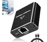 Switch Ethernet RJ45 LAN 1 a 2 Double Sortie 1000Mbps Network Switch Splitter Répartiteur de Câble Cat5/6/7/8 pour Ordinateur/Téléviseur/PS4/PS5/Décodeur/Routeur/Commutateur, Noir