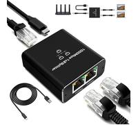 Switch Ethernet,Switch RJ45 2 Ports 1000Mbps Network LAN Switch,Repartiteur Cable Hub RJ45,1 to 2 Doubleur RJ45 pour Ordinateurs