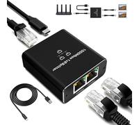 Switch Ethernet,Switch RJ45 2 Ports 1000Mbps Network LAN Switch,Repartiteur Cable Hub RJ45,1 to 2 Doubleur RJ45 pour Ordinateurs,Commutateurs,Routeurs,Boîtiers Décodeurs,Téléviseurs
