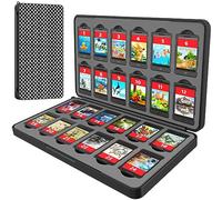 Switch Étui de rangement pour 24 cartes de jeux et 24 emplacements pour cartouches Micro SD, support de jeu Switch pour Nintendo Switch/OLED/Lite, étui de cartes de jeu portable avec fermeture