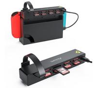 Switch Game Card Reader,Alxum 8-in-1 Switch Games Holder Case pour Switch Game /Switch console OLED et Dock,Commutation rapide Game Switcher Accessoire (4 pour le jeu+4 pour le rangement)