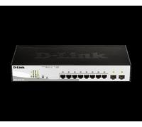 Switch Gigabit - D-LINK - DGS-1210-10MP - 8 Ports PoE+ - 2 Ports SFP - 130W Budget