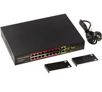Switch Gigabit EthernetPoE PoE+ 30W 16 Ports RJ45 descendants et 2 montants