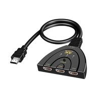 Switch HDM 4K, Multiprise HDMI Switch 3 Entrées 1 Sortie avec Câble 40cm, Commutateur HDMI 4K UHD 1080P 3D HDR pour TV PC Consoles Projecteur