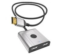 Switch hdmi,0,5m Splitter hdmi 2.0 4K@60Hz/2K@144Hz,Splitter HDMI 2 in 1 Out Or 1 in 2 (Un Seul Moniteur Peut être affiché à la Fois) Prend en Charge HDCP 2.2 UHD 3D für PS5/4 Xbox et clés TV