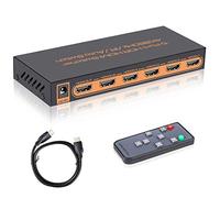 Switch HDMI 4k, 5 Entrée vers 1 Sorties Commutateur HDMI avec Télécommande IR Support 4K 60hz, 2K, 1080P, 3D, HDCP 2.2, UHD, HDR pour PS 3/4, XBOX One/360, Lecteur DVD, HDTV, Écran Projecteur