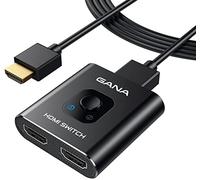Switch HDMI 4K 60Hz avec Cable Fixe 1M, GANA Splitter HDMI Bidirectionnel Commutateur Hdmi 2 Entrées 1 Sortie (Un écran à la Fois) Compatible avec PS5 PS4 PC