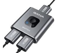 Switch HDMI 4K 60Hz, GANA Commutateur HDMI Splitter Aluminium Bi-Direction Manuel - 2 Entrées 1 Sortie ou 1 Entrée 2 Sorties - Compatible avec PS5, PS4, Xbox, Blu-Ray, PC