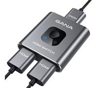 Switch HDMI 4K 60Hz, GANA Aluminum Splitter HDMI Bi-Direction Commutateur HDMI Manuel,2 Entrées à 1 Sortie ou 1 Entrée à 2 Sorties Sélecteur Compatible avec PS5 PS4 Xbox Blu Ray PC
