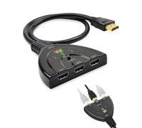 Switch HDMI 4K, Commutateur Multiprise HDMI 3 Entrées 1 Sortie avec Câble Haute Vitesse, Commutateur UHD/3D/4K HDCP 2.2, Compatible avec TV, PS5, X-box, Consoles de Jeux, Roku, Fire Stick, PC, Blu-ray