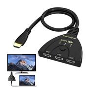 Switch HDMI 4K,Switch HDMI 3 Ports Splitter,HDMI 3 en 1 Out HDMI Switch Répartiteur,Prend en Charge la qualité d'image HD 4k60hz,Largement Compatible avec Divers appareils HDMI