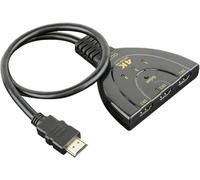Switch HDMI, Multiprise HDMI Switch 4K 3 Entrée 1 Sorties avec Câble Haute Vitesse, Commutateur HDCP 2.2 UHD/3D/4K pour TV Fire Stick, PS5, Xbox, Consoles de Jeux, DVD, PC, Roku, etc.
