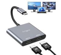 Switch HDMI, USB C vers Dual HDmi Adapter 4K@60Hz, Splitter Hdmi 2 Sorties, USB C to hdmi Splitter Extended Display pour Ordinateurs Portables, Tablettes, etc (Seul HDMi 4K@60HZ Ou Deux HDmi 4K@30Hz)