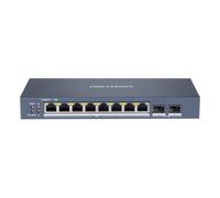 Hikvision Commutateur réseau DS-3E1510P-SI – Géré L2 – 8x 10/100/1000 PoE+, 2x SFP – 110W