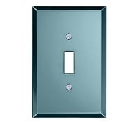 Switch Hits Plaque murale en verre teinté bleu | 1 bascule | 8,9 x 13,3 cm | Couvre-plaque de rétroviseur en verre de qualité professionnelle pour toutes les configurations