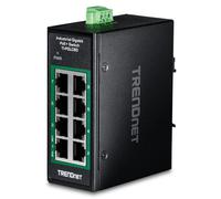 TRENDnet Commutateur TI-PGLC80 8 ports Gigabit PoE – Industriel, montage sur rail DIN, mini